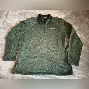 Eddie Bauer Forest Green Quarter-Zip Pullover
